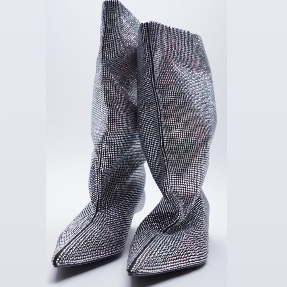 ZARA Heeled Sparkly Boot